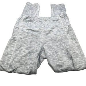 No Brand Women's High Rise Leggings Gray Striped Preowned